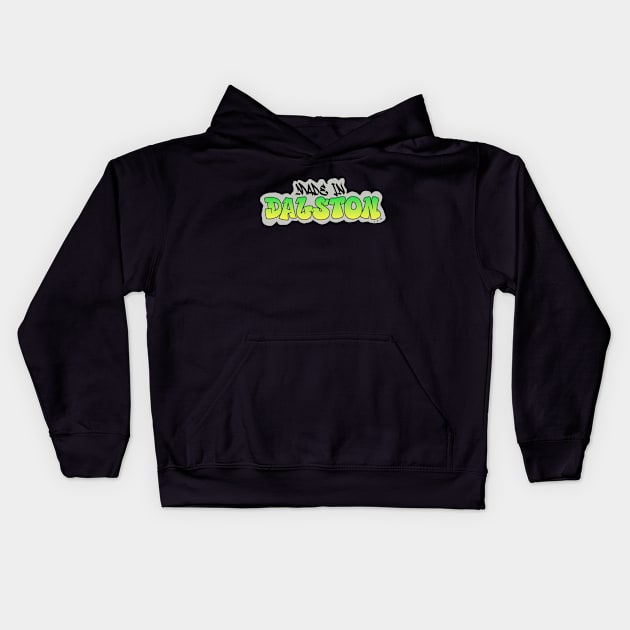 Made in Dalston I Garffiti I Neon Colors I Green Kids Hoodie by EverYouNique